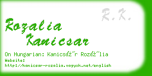 rozalia kanicsar business card